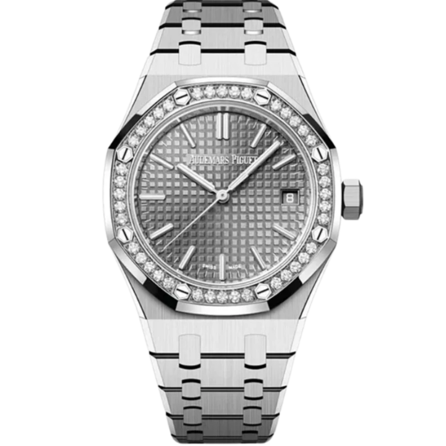 Audemars Piguet Royal Oak Ref. 15551ST.ZZ.1356ST.06 37MM Stainless Steel Grey Dial Diamond Bezel