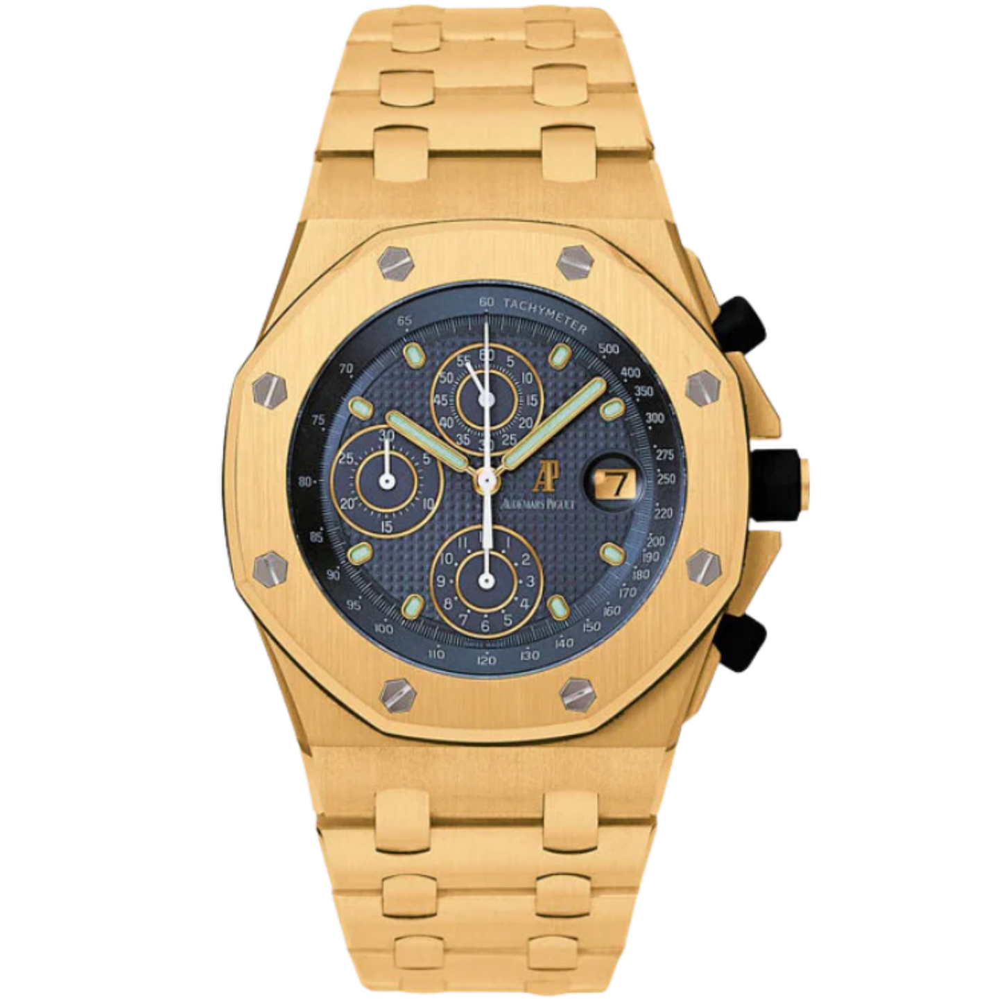 Audemars Piguet 42MM Royal Oak Offshore Ref. 25721BA.OO.1000BA.02.A Yellow Gold Blue Dial