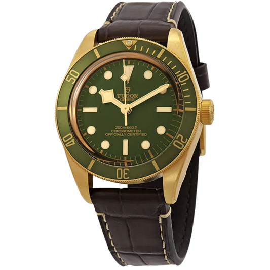Tudor Ref. M79018V-0001 Black Bay 41 Yellow Gold Green Dial with Green Strap