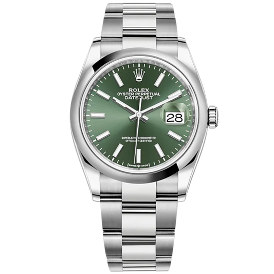 Rolex Datejust Ref. 126200 36MM Stainless Steel Mint Green Dial Smooth Bezel on Oyster