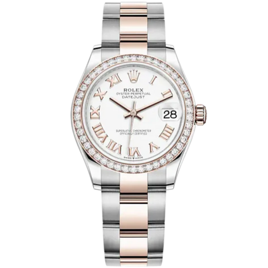 Rolex 31MM Datejust Ref. 278381RBR Two-Tone Rose Gold, Oyster Bracelet, White Dial