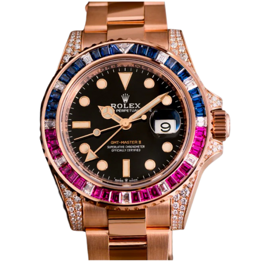 Rolex Saru GMT-Master II Rose Gold Factory Setting