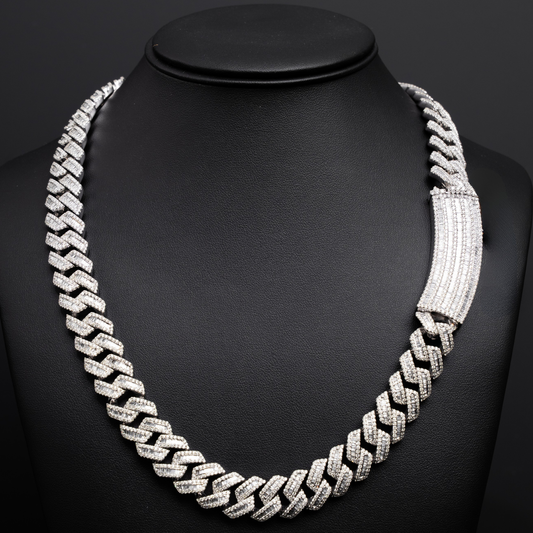 10k White Gold Cuban Necklace - 188 grams - 22.73 total carat weight - 22 inches