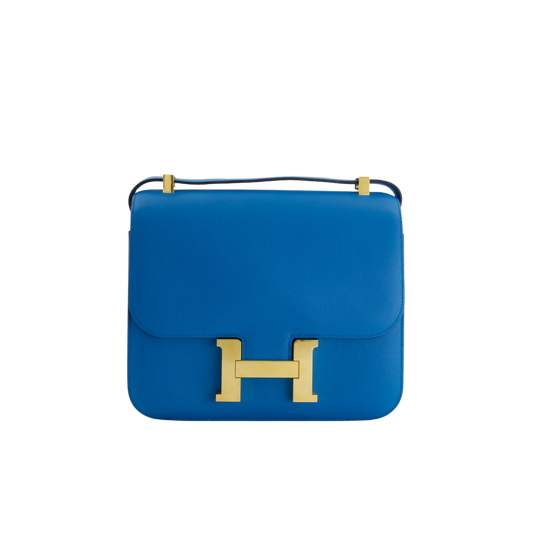 Hermes Constance 24 Bleu Mykonos Evercolor Leather