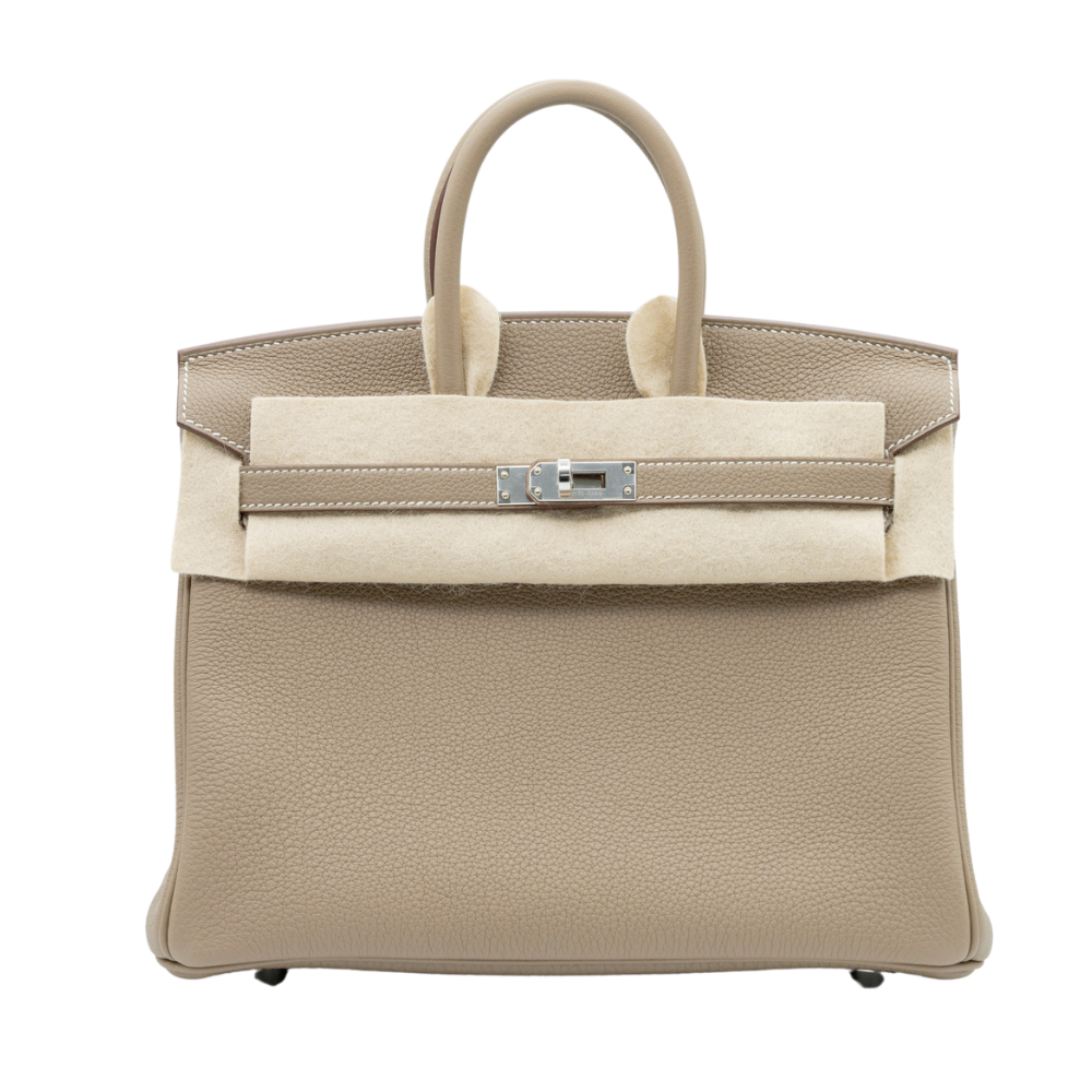 Hermes Birkin 25 Veau Togo/ Doublure Chevre Argente Pall/Etopupe