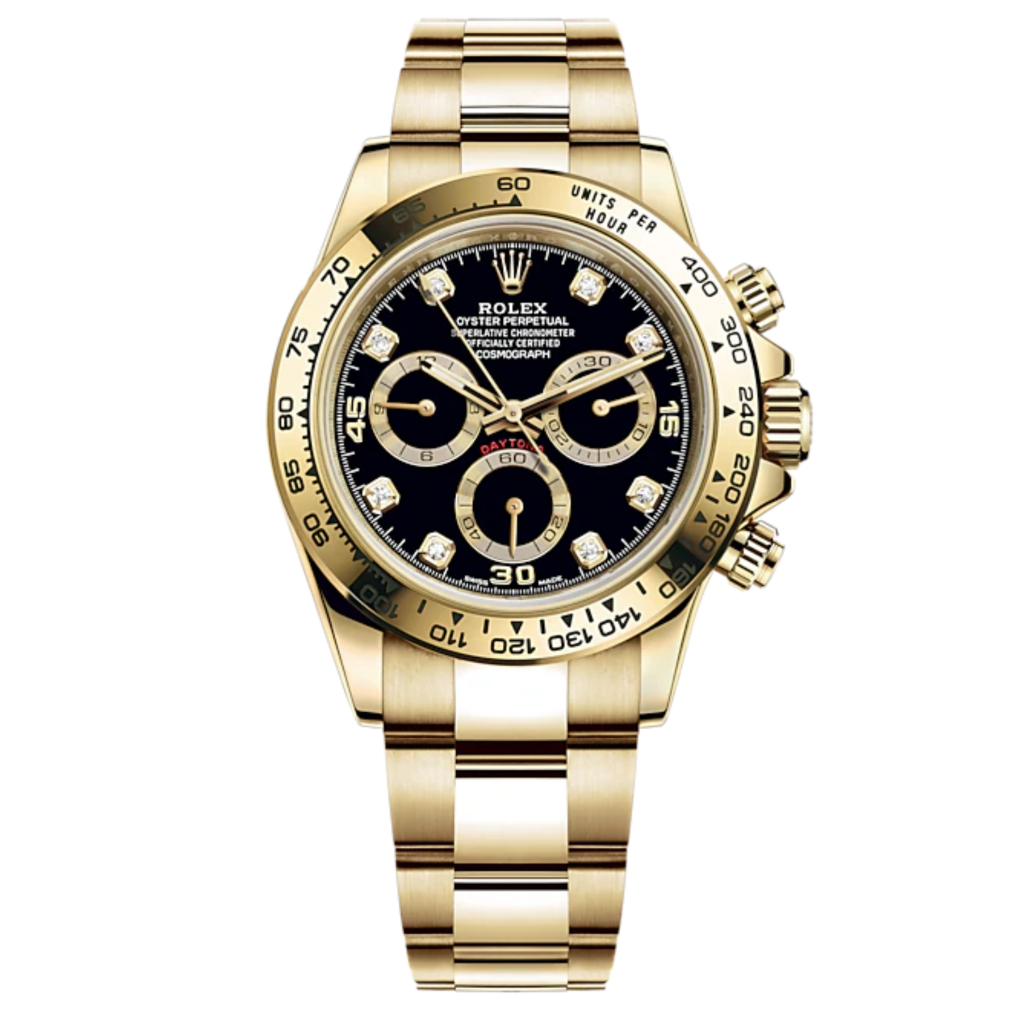 Rolex Daytona Ref. 116508 40MM Yellow Gold Black Diamond Dial