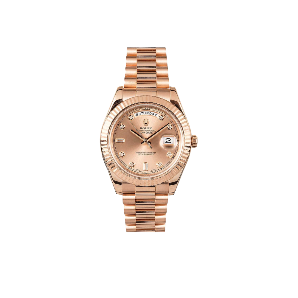 Rolex 41mm Day Date Ref. 218235 Rose Gold Sundust Dial