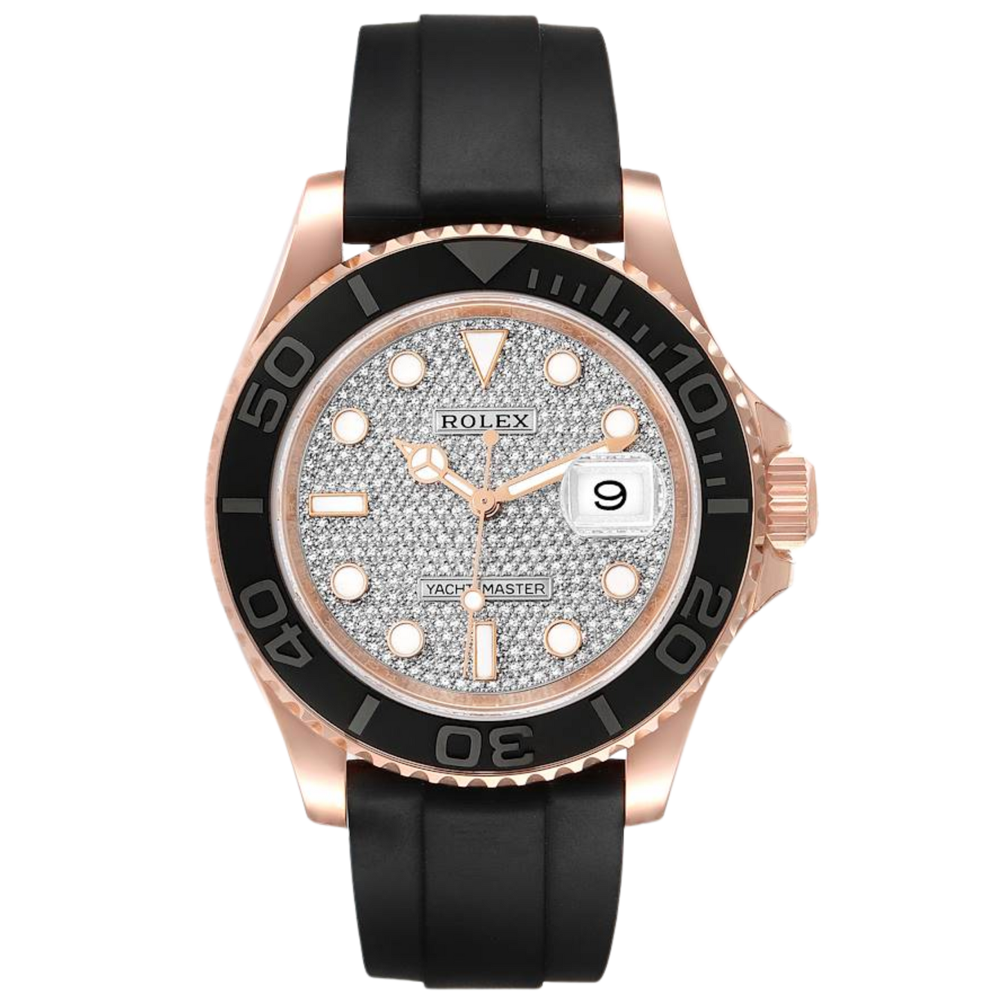 Rolex Yachtmaster 116655 Rose Gold Pave Dial