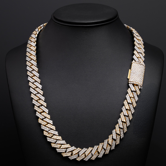 10KT Two Tone Yellow/White Gold Cuban Chain ( 23 CTW ) ( 325 Grams ) ( 22 Inches )