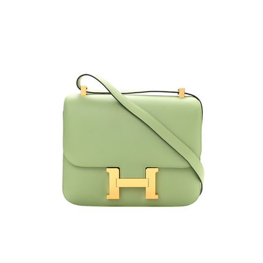 Hermes Constance 24 Vert Criquet Evercolor Leather