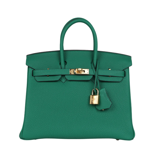 Hermes Birkin 25 Vert Vertigo Togo Leather