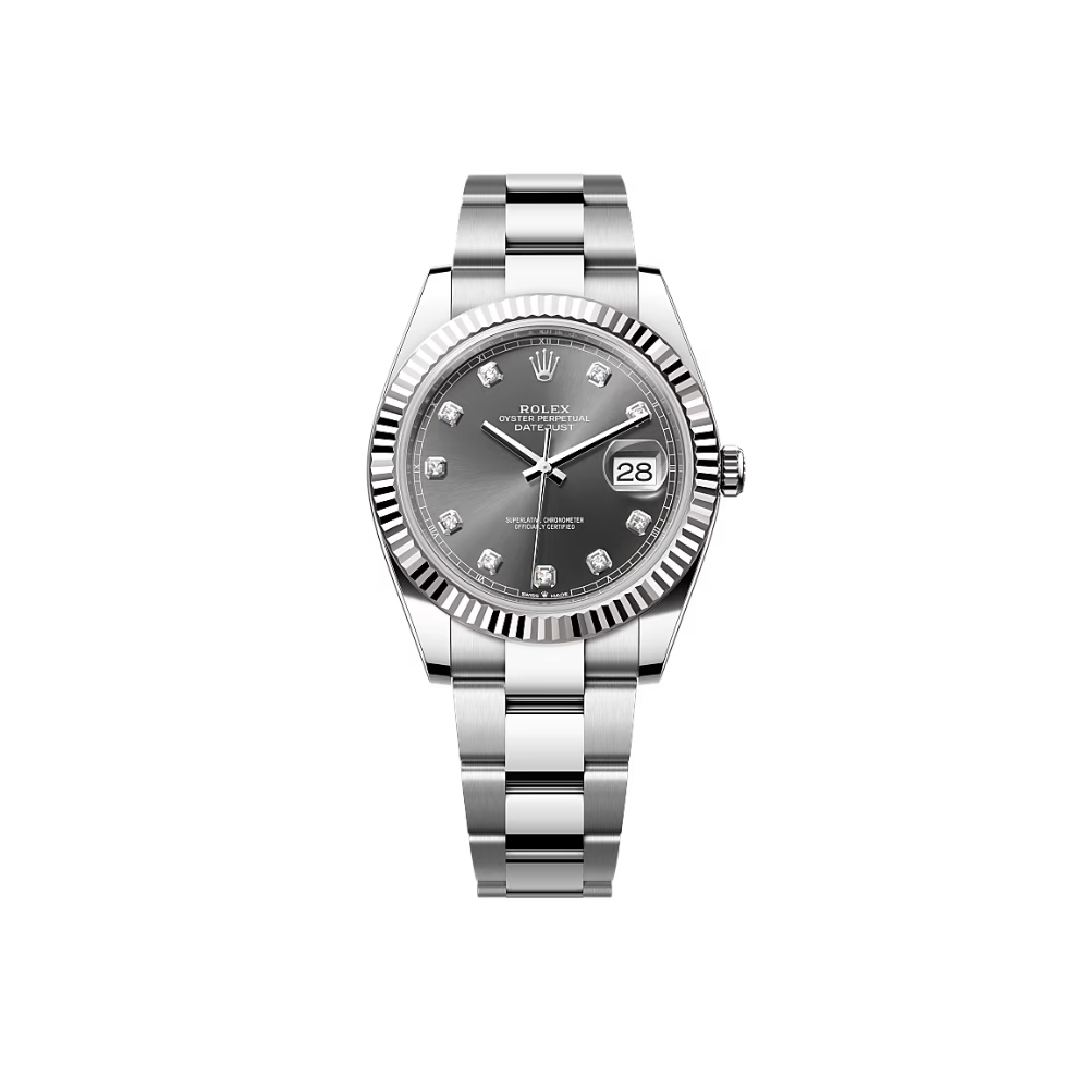 Rolex Datejust Ref. 126334G 41mm on Oyster Bracelet Grey Diamond Dial