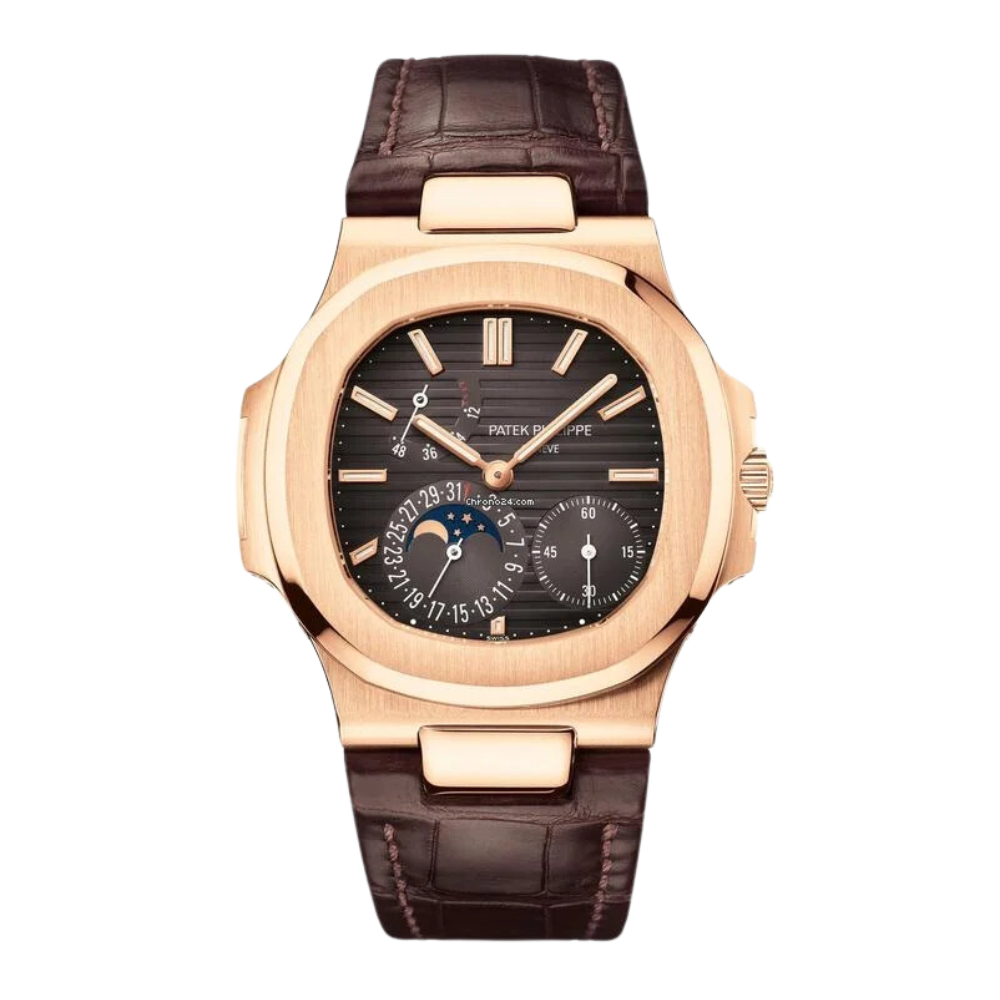 Patek Philippe Nautilus Moon Phase Ref. 5712R Rose Gold on Leather Strap