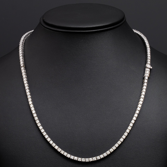 Tennis Chain - White Gold - 42 Grams - 8 Pointers - 14K WG - 147 Stones - 11.76 TCW - 19.5 Inches