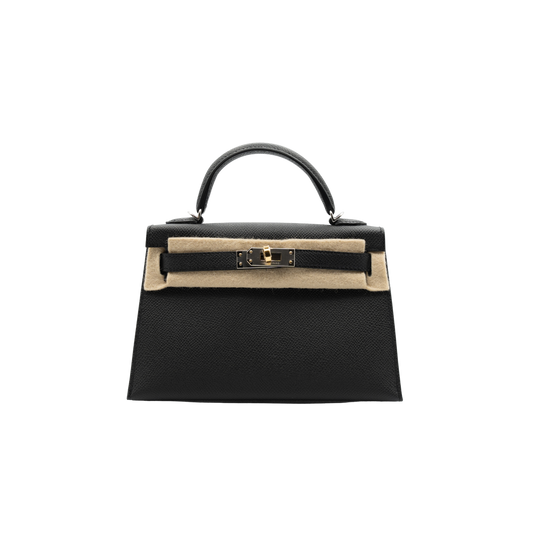 Hermes Birkin K20 Mini Kelly Noir Electrum Hardware