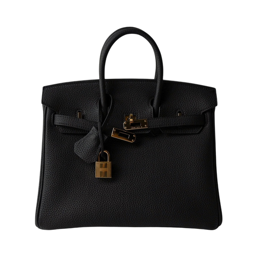 Hermes Birkin 25 Noir Black Veau Togo Leather