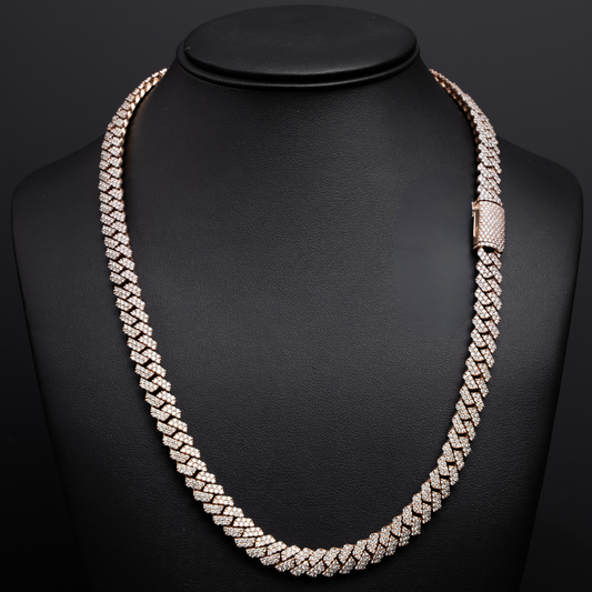Cuban Link Chain Rose Gold 22 Inch ( 125.30 Grams ) ( 20.04 CTW ) ( 1681 DIA )