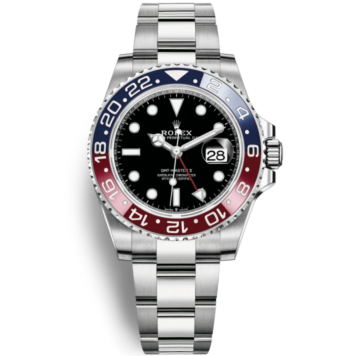 Rolex Ref. 116719BLRO White Gold Pepsi on Oyster Band Black Dial