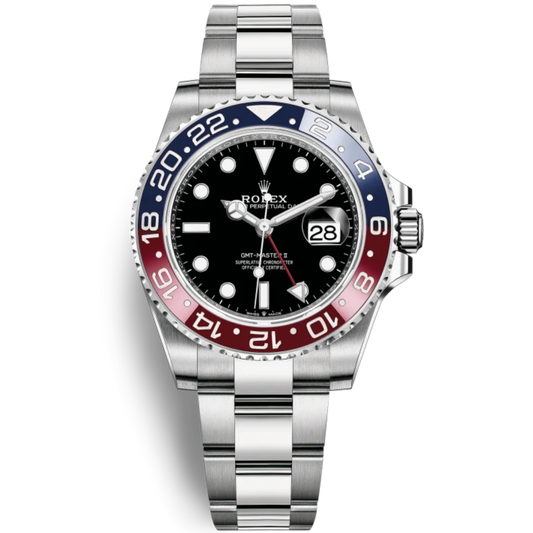 Rolex Ref. 116719BLRO White Gold Pepsi on Oyster Band Black Dial