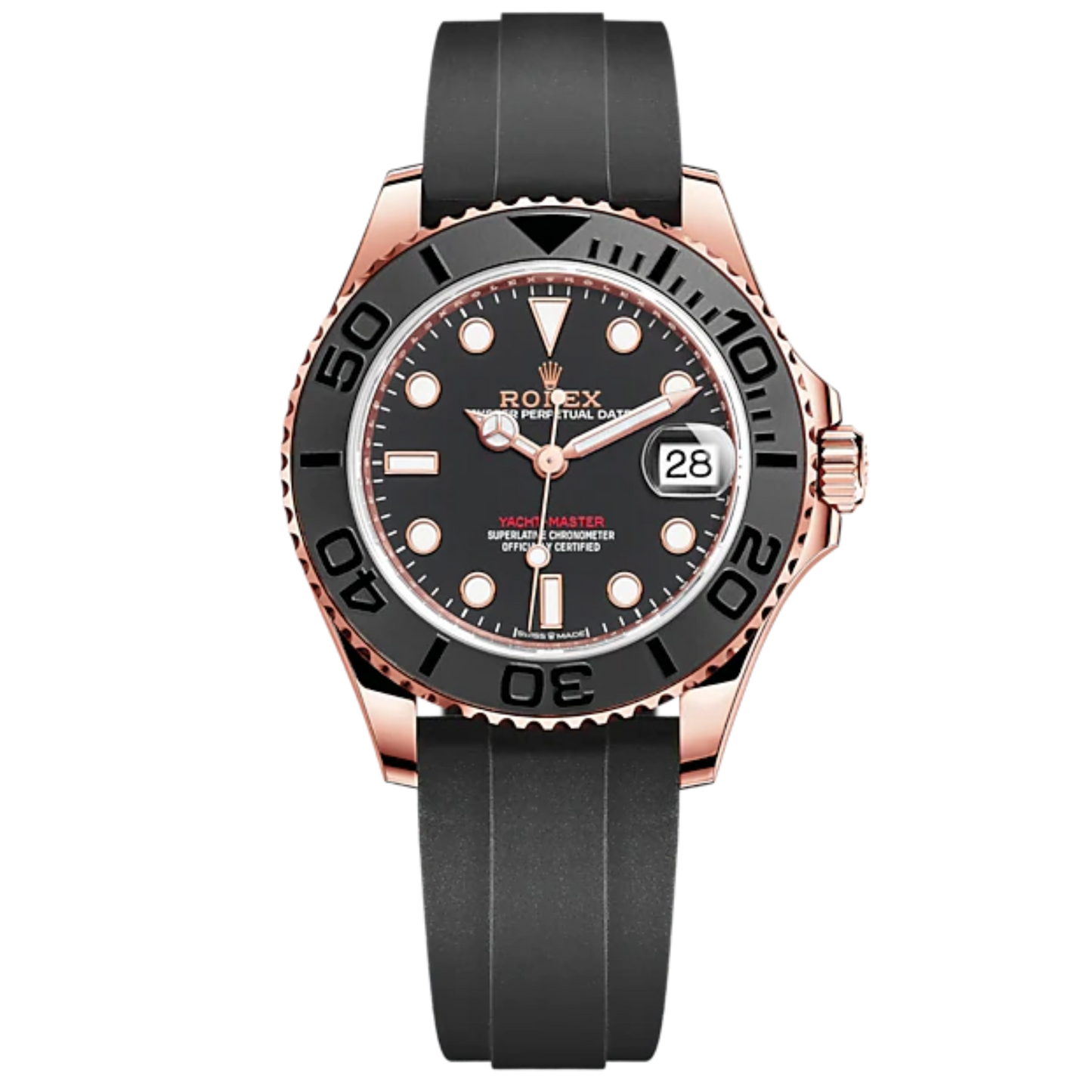 Rolex Yachtmaster Ref. 268655 37MM Rose Gold on Oysterflex Black Dial