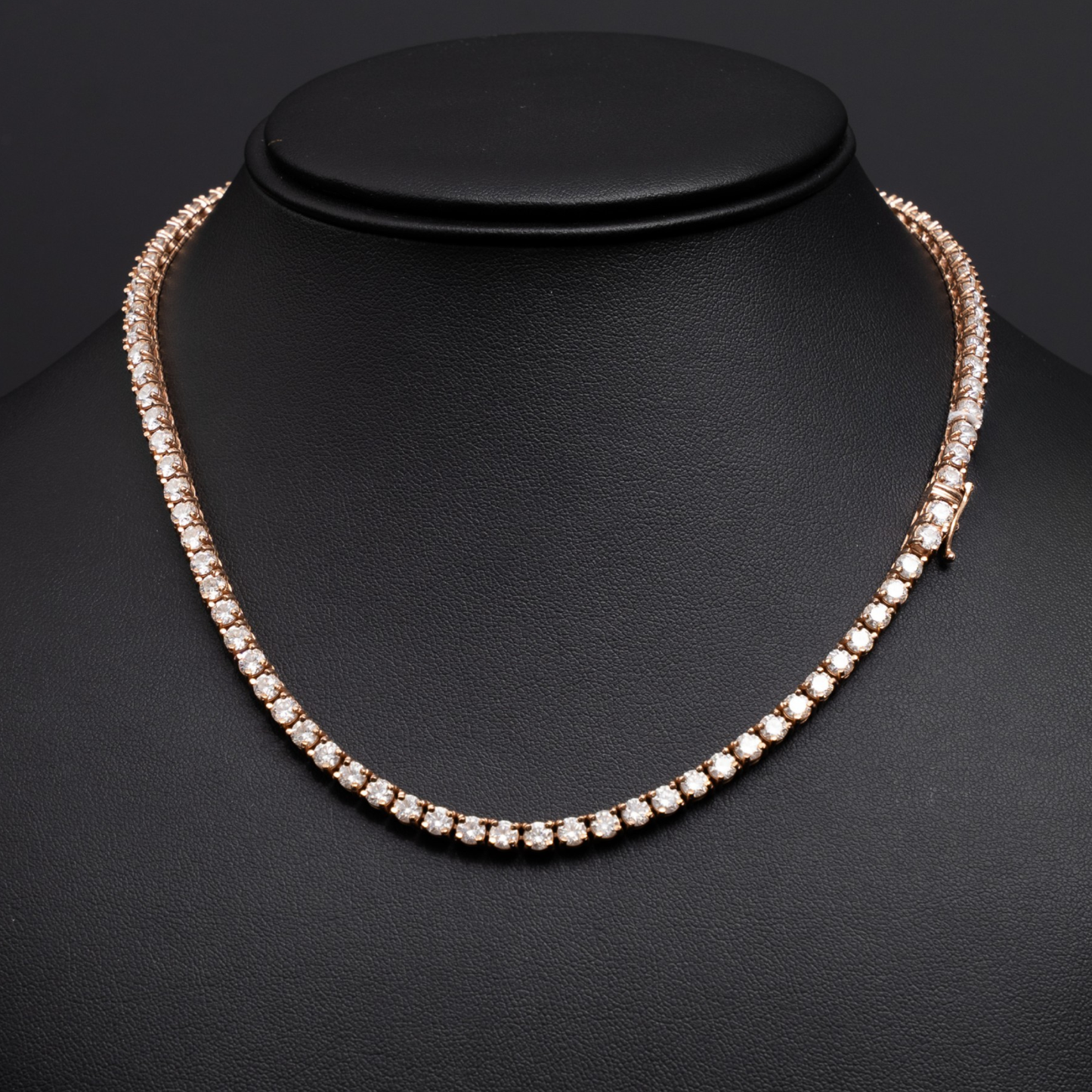 Tennis Chain - RG - 96 Stones- 20 Pointers - 19.2 CTW - 35.9G 14K - 16 Inches