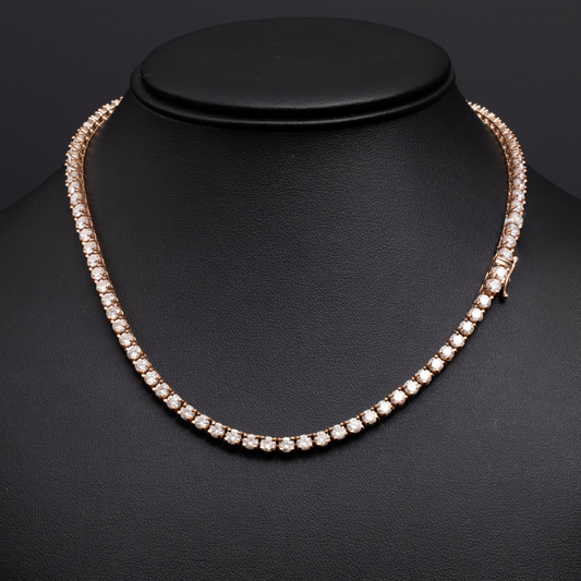 Tennis Chain - RG - 96 Stones- 20 Pointers - 19.2 CTW - 35.9G 14K - 16 Inches
