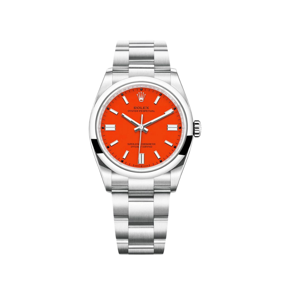 Rolex Oyster Perpetual Ref. 126000 36mm Coral Red Dial