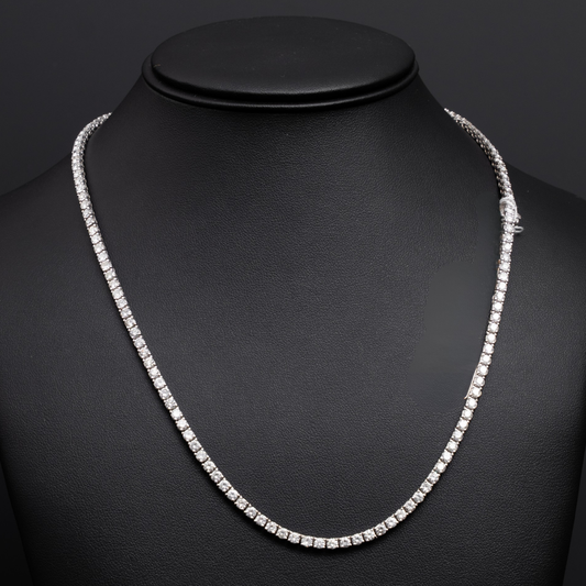 Tennis Chain - WG - 145 Pcs - 14KT WG - 15.95 CTW- 20 Inches - 10 PTRS ( 25.5 Grams )