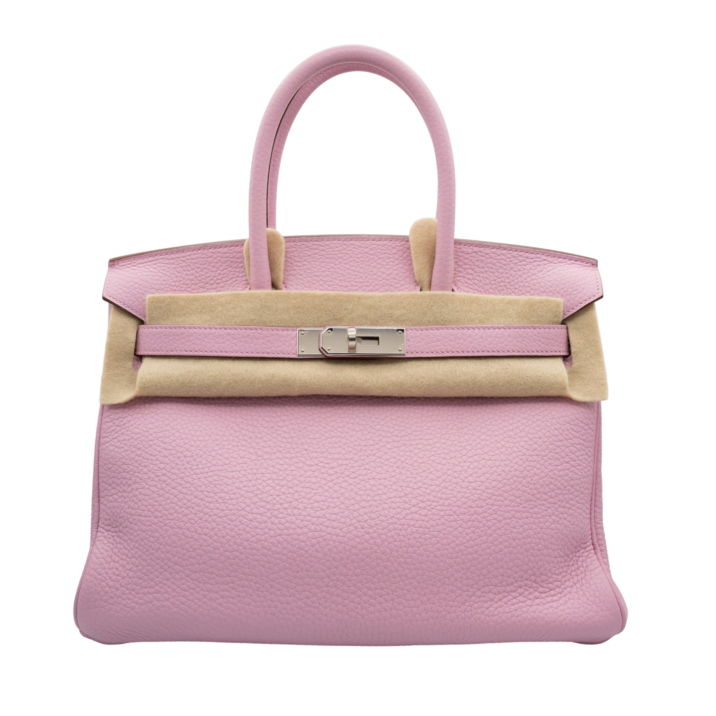 Hermes Birkin30 09 Mauve Pale Clemence PHW- B Stamp