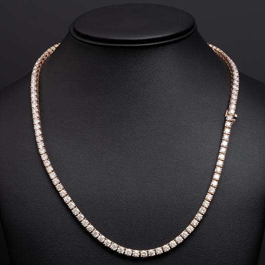 Tennis Chain - Rose Gold - 14KRG - 24.65CTW - 25 Pointer - 20 Inches - 45.4 Grams