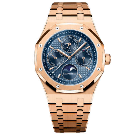 Audemars Piguet Royal Oak Ref. 26574OR.OO.1220OR.03 41MM Rose Gold Perpetual Calendar Ice Blue Dia