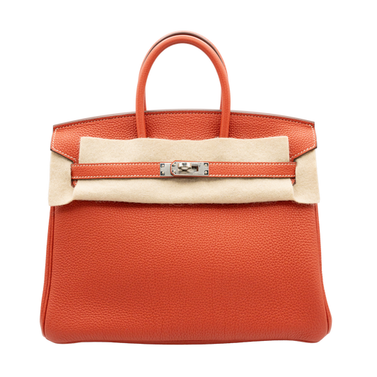 Hermes Birkin 25 9M Sanguine Togo Palladaium Hardware Z Stamp