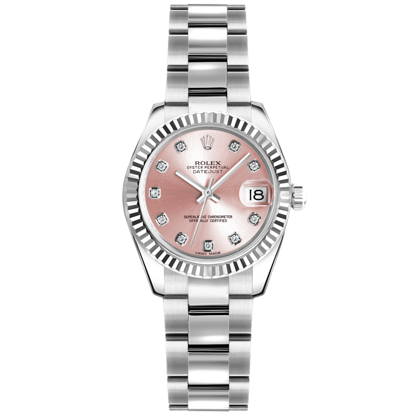 Rolex Ref. 179174G 26MM Stainless Steel Datejust on Oyster Pink Diamond Dial