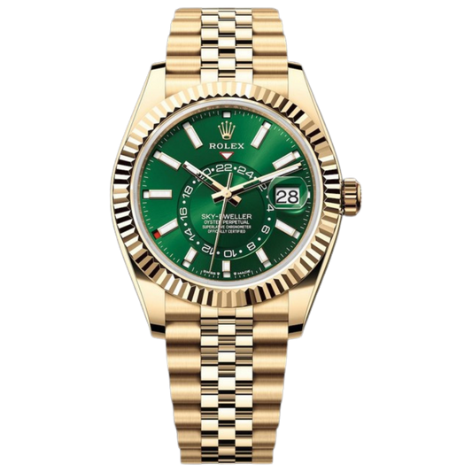 Rolex SkyDweller 336938 42mm Yellow Gold Jubilee Green Dial