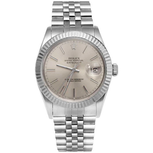 Rolex Datejust Ref. 16220 36MM Stainless Steel on Jubilee Silver Dial Fluted Bezel