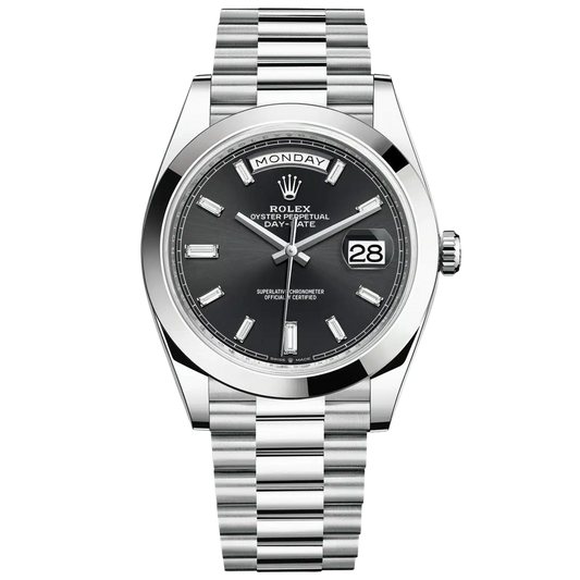 Rolex Day Date Ref. 226236A Platinum 40mm Black Baguette Dial