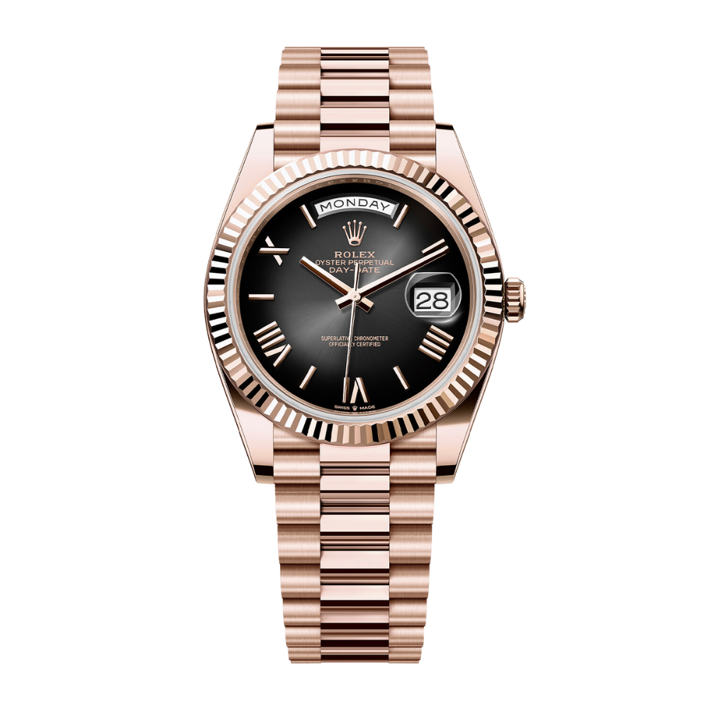 Rolex Day-Date Ref. 228235 40MM Everose Gold Case Slate Ombré Roman Dial