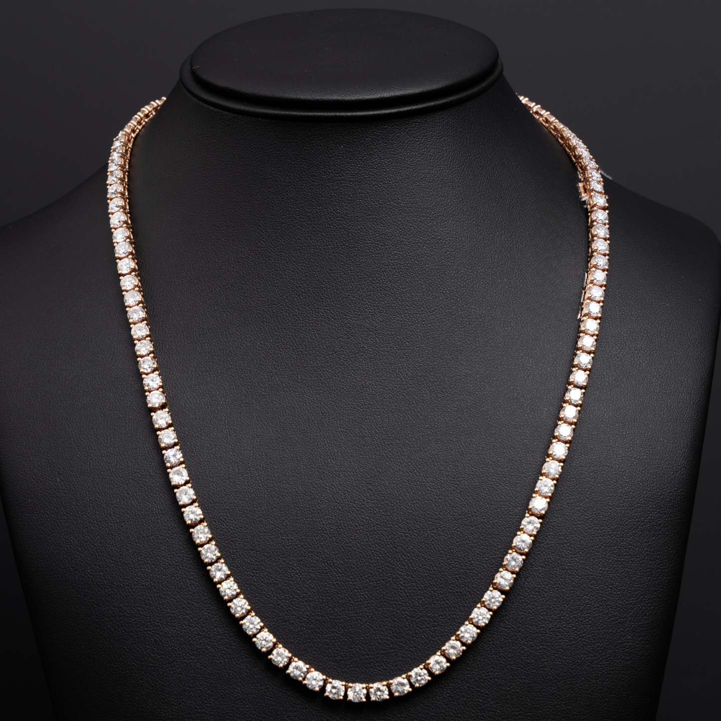 Tennis Chain - Rose Gold 14KT - 30.9CTS - 20 Inch - 103 Stones