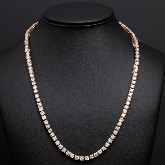 Tennis Chain - Rose Gold 14KT - 30.9CTS - 20 Inch - 103 Stones