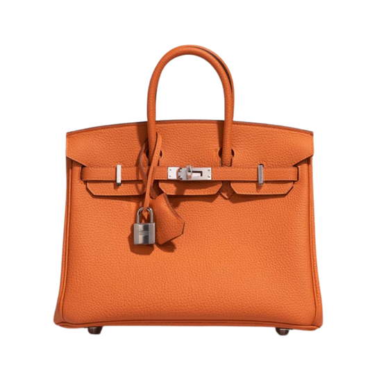 Hermes Birkin 25 Orange H Togo Leather