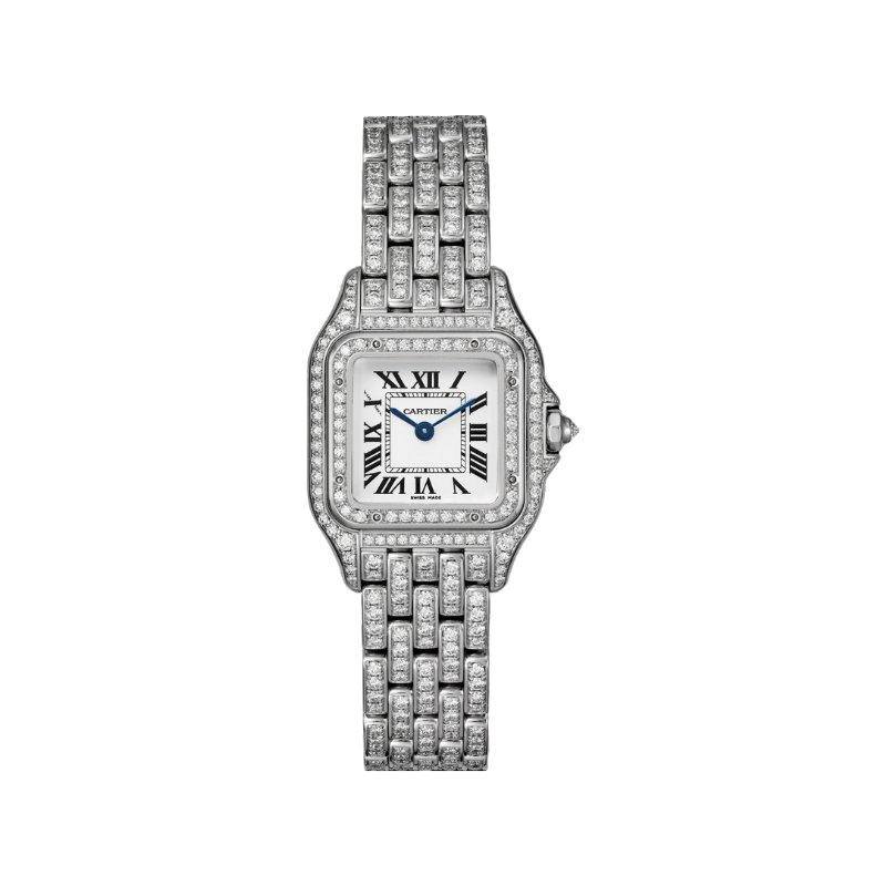 PANTHERE DE CARTIER  30 MM RHODIUMIZED WHITE GOLD WITH WHITE DIAL