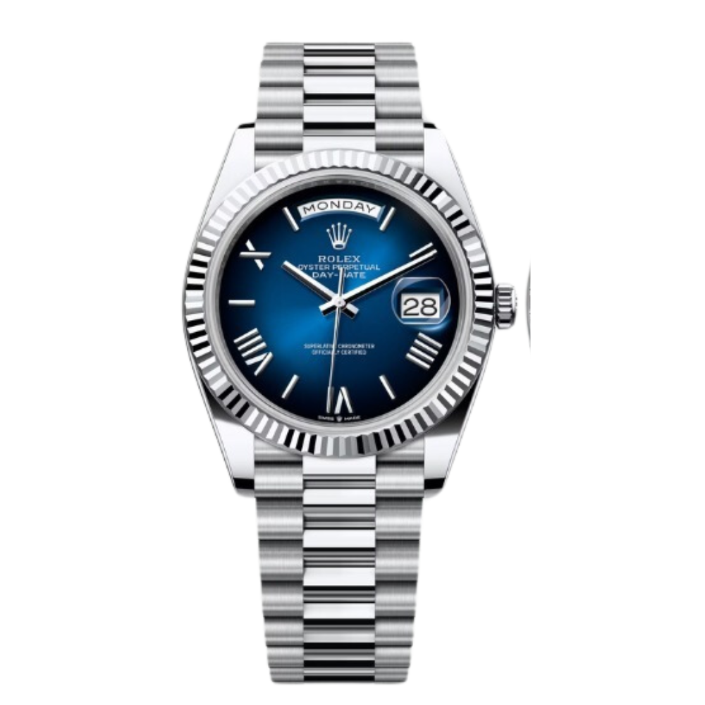 Rolex Day-Date Ref. 228236 40MM Platinum Case Ombré Blue Dial