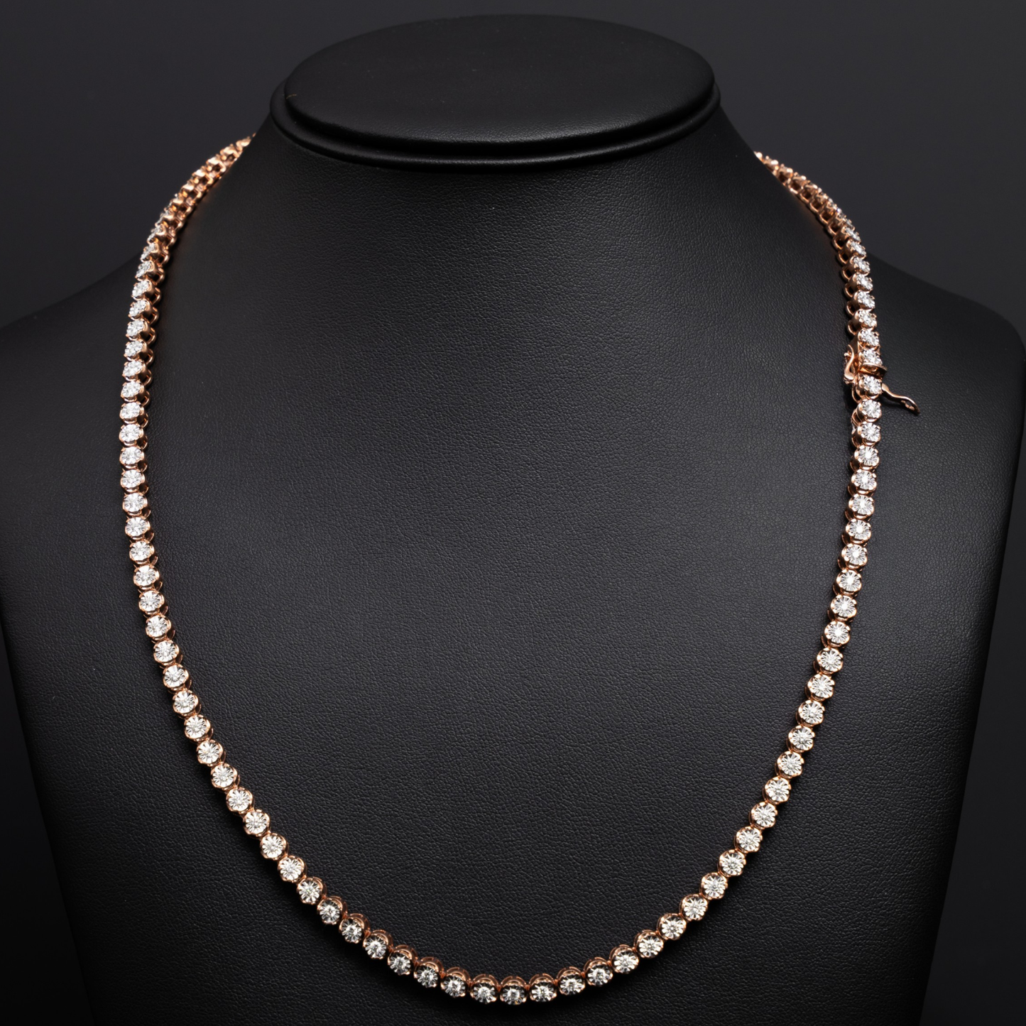 10k Rose Gold Illusion Setting Fanuk Necklace - 47.46 grams - 3.29 cts - 22 inches