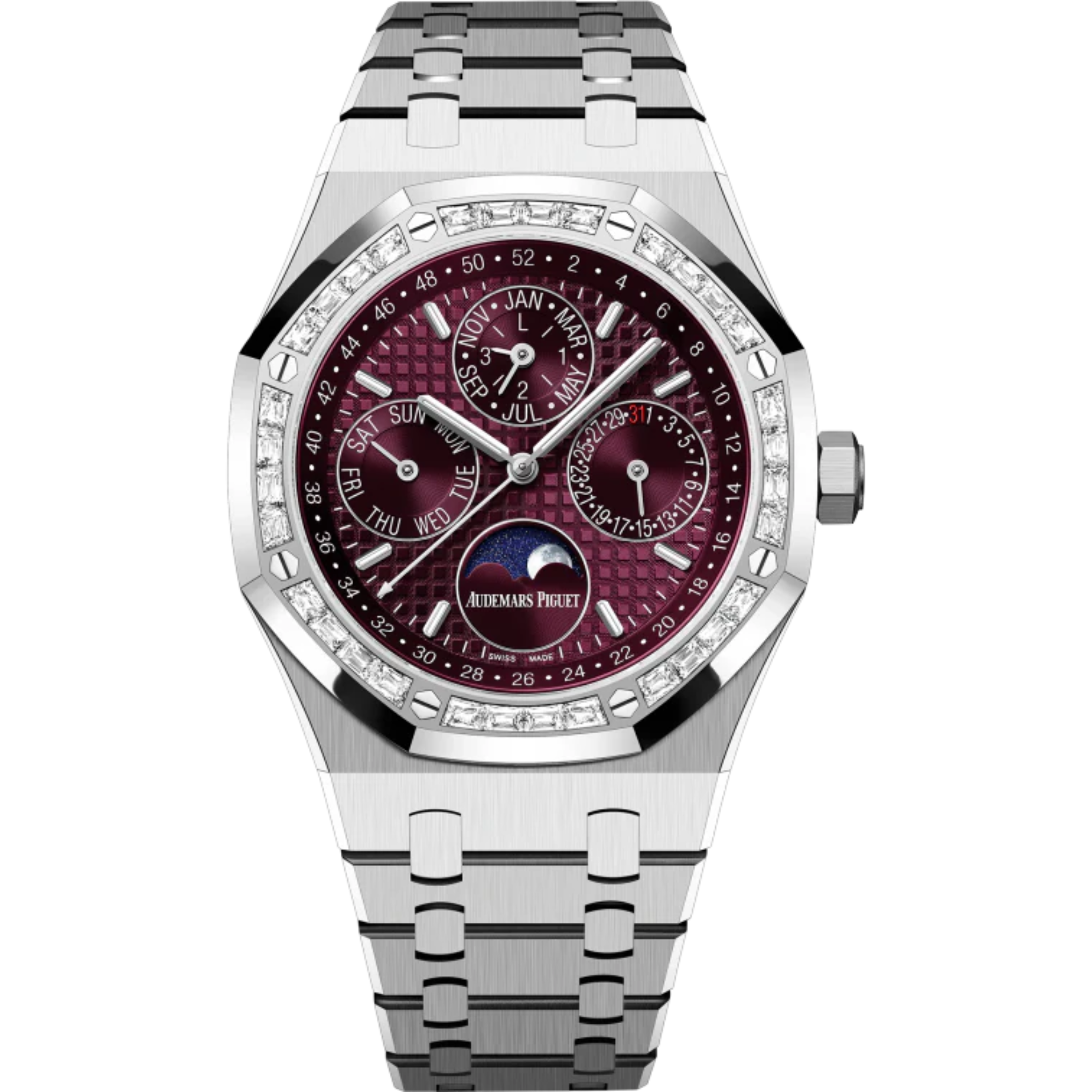 Audemars Piguet Royal Oak Ref. 26598BC.ZZ.1220BC.01 41MM White Gold Perpetual Calendar (QATAR SPECIAL EDITION) Baguette Bezel