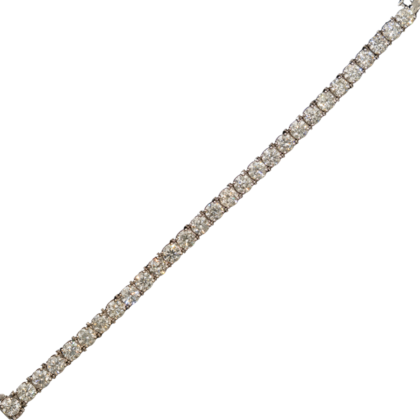14k White Gold Tennis Bracelet - 29.00 total carat weight - 100 pointer average - 29 stones - 8 inches