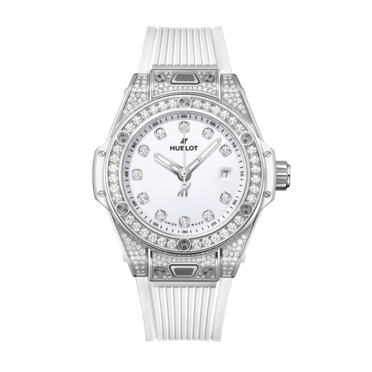Big Bang 33mm ONE CLICK STEEL WHITE PAVÉ DIAMOND MARKERS