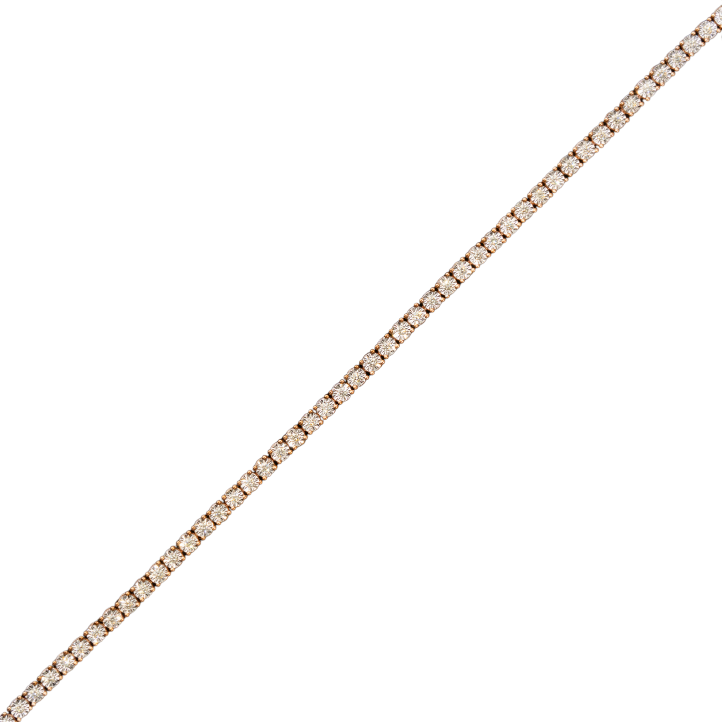 10k Rose Gold Illusion Setting Tennis Bracelet - 22.3 grams - 1.4 cts - 8 inches