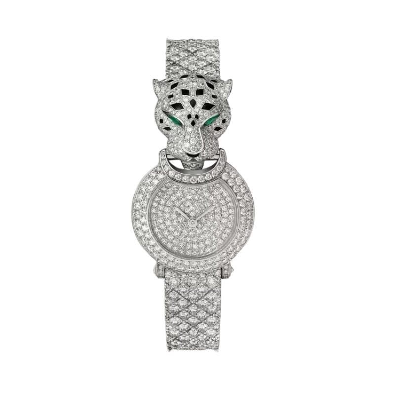 LA PANTHERE DE CARTIER 24 MM RHODIUMIZED WHITE GOLD WITH WHITE GOLD DIAL