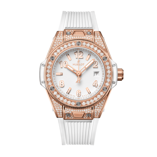 Big Bang 33mm ONE CLICK KING GOLD WHITE PAVÉ