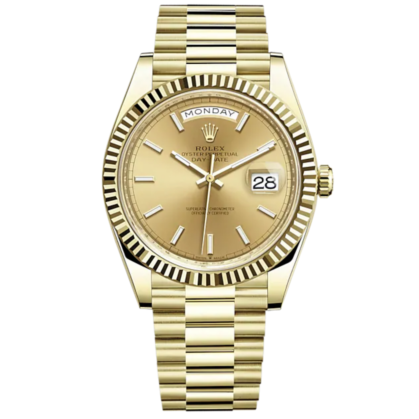 Rolex Day Date Ref. 228238 Yellow Gold Champagne Index Dial